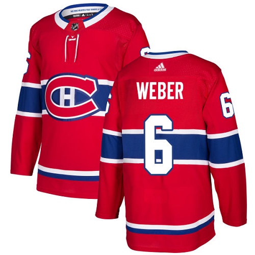 Adidas Canadiens #6 Shea Weber Red Home Authentic Stitched NHL Jersey